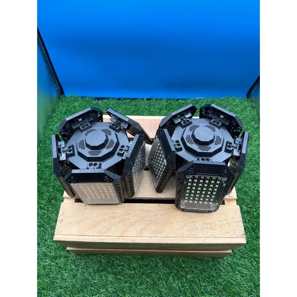 Pair of 6-Panel Deformable LED Garage Lights - 12,000LM - Ultra-Bright